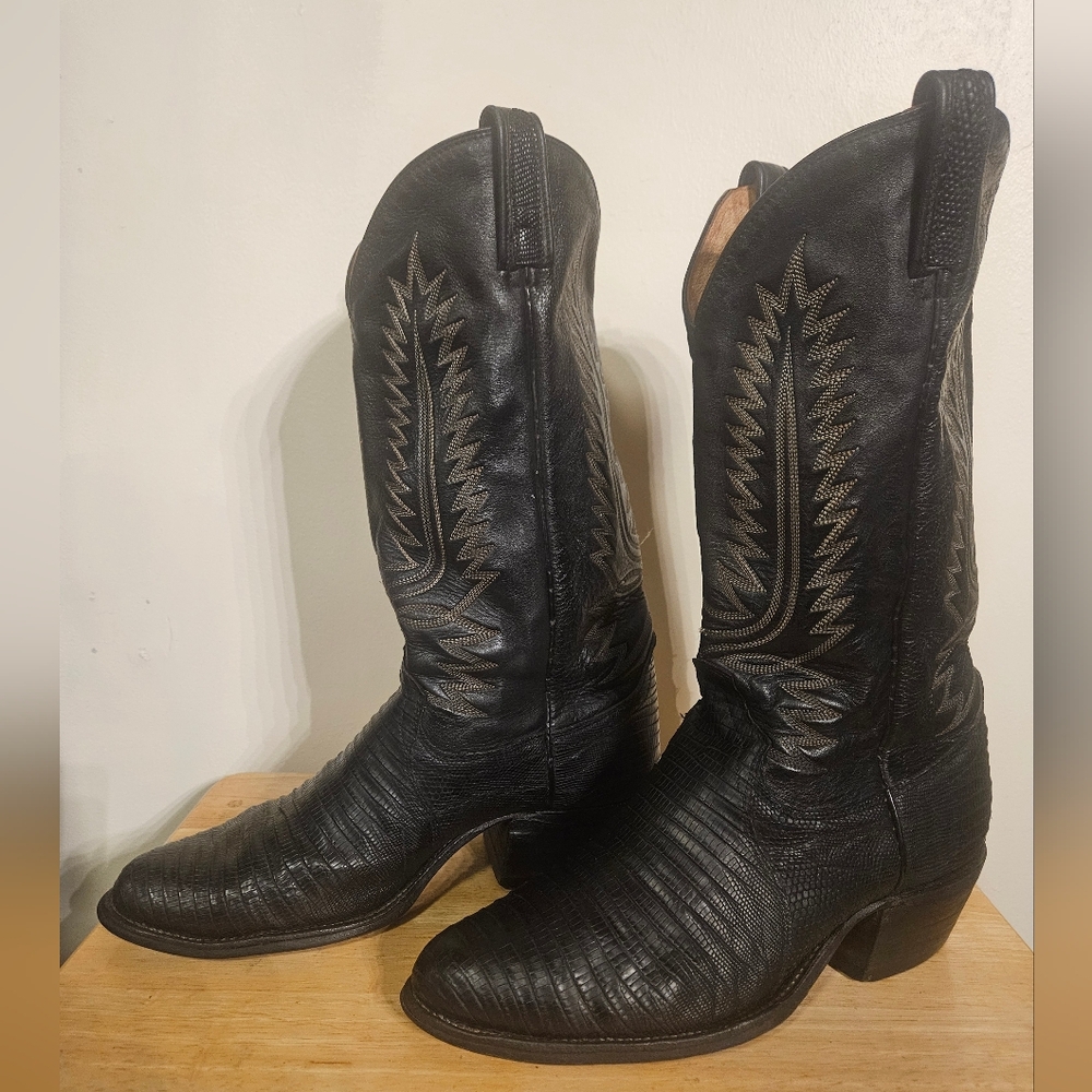 Canada West Black Crocodile Exotic Western Cowboy Boots